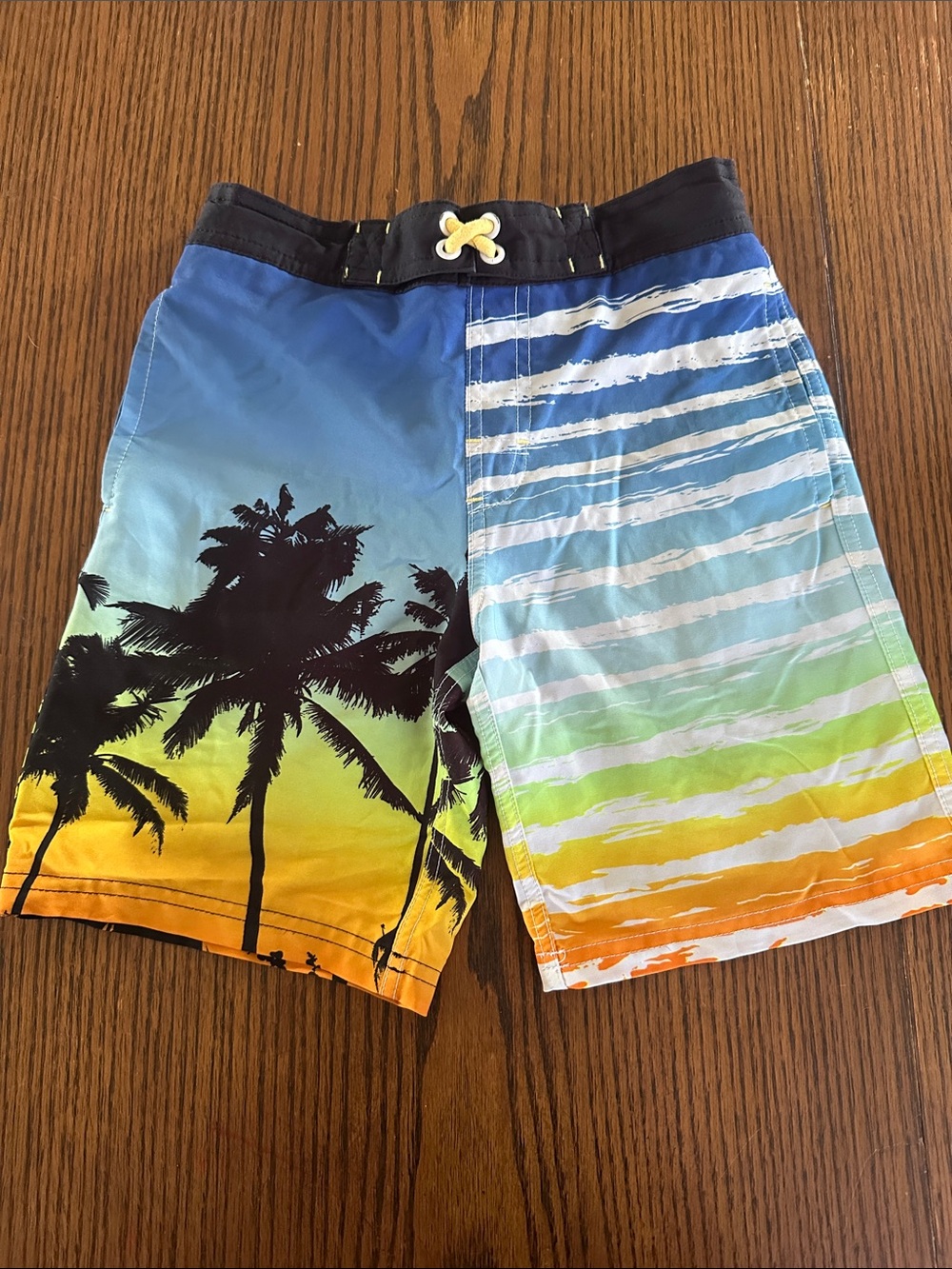 Boys Tropical Palm Print Swim Shorts in Multicolor